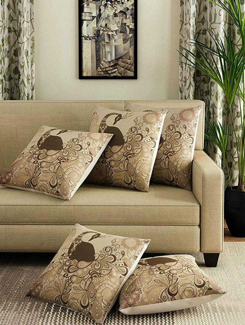 Buy JMT PREMIUM QUALITY JUTE CUSHION COVER SET OF 5 PCS (16X16 INCH