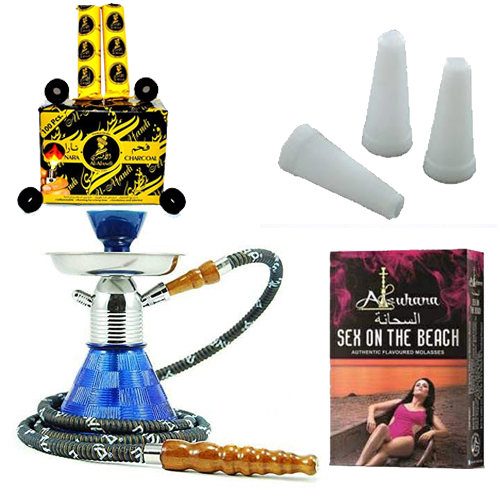 Buy SEGGO Petite 9.5inch Glass Hookah with AlFandi Hookah Charcoal and