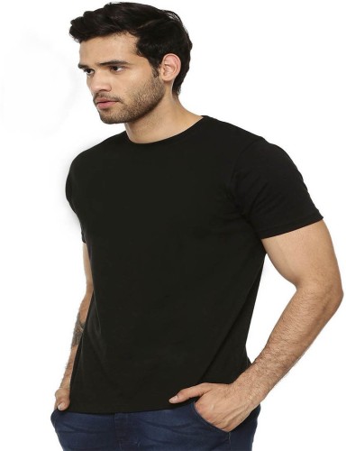 Buy Xee Solid Men's Round Neck Black T-Shirt Online @ ₹299 from ShopClues