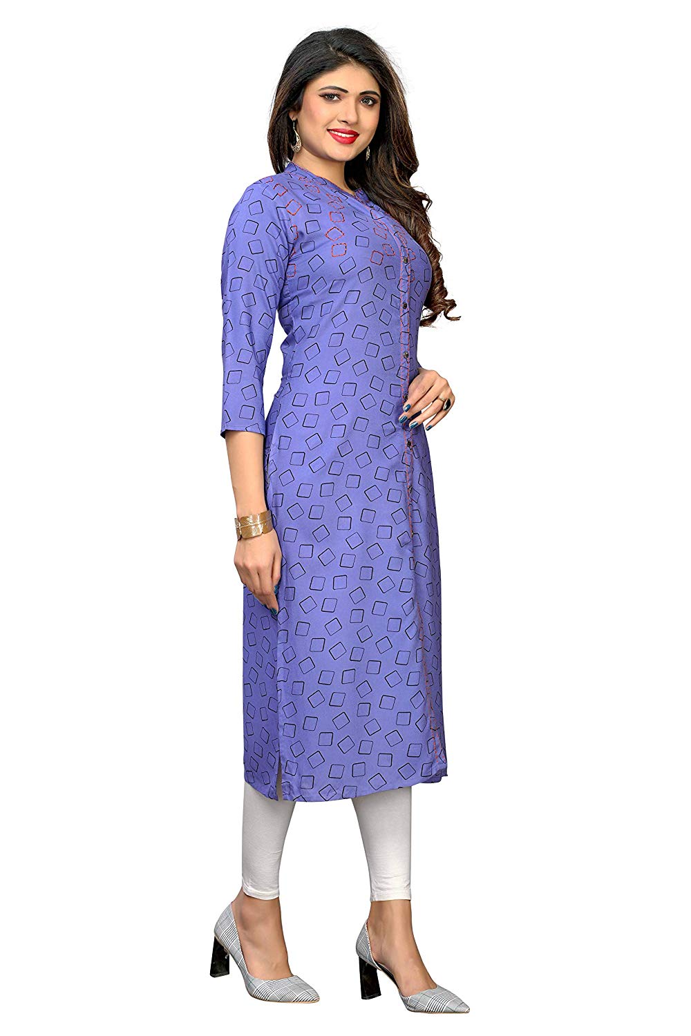 Buy Vaikunth Fabrics Kurti In Lavender Color And Rayon Fabric For ...