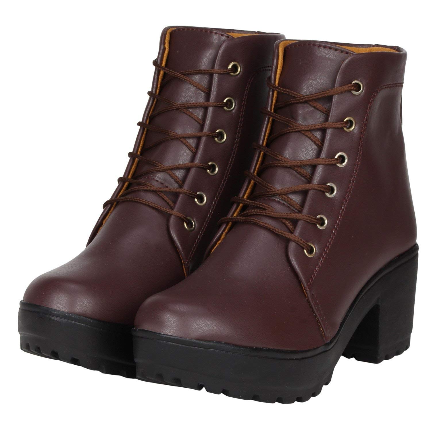 Buy Premium faux leather boots high ankle stylish casual boots by