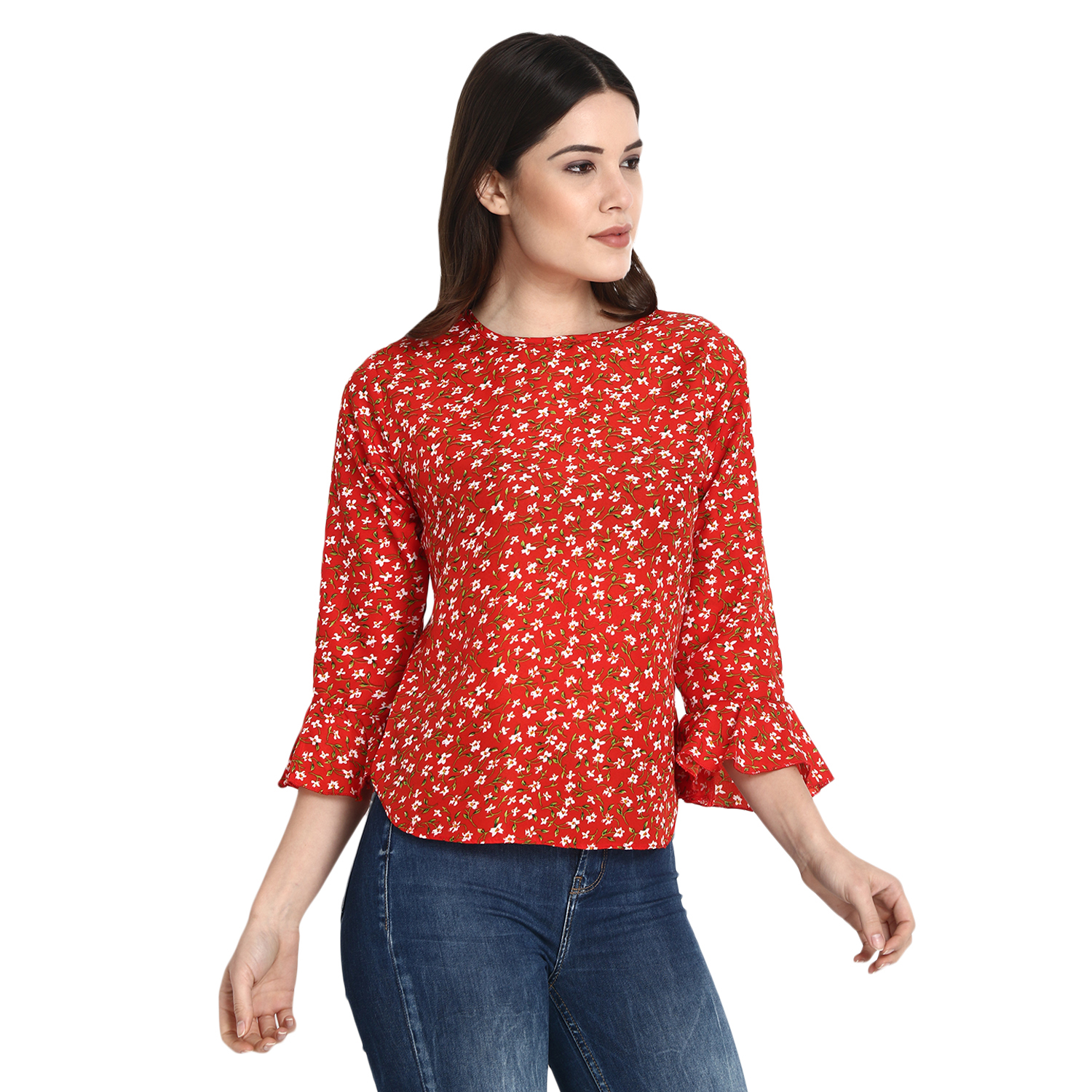 Buy Jollify Women's Polyster Red Color Top Online @ ₹299 from ShopClues