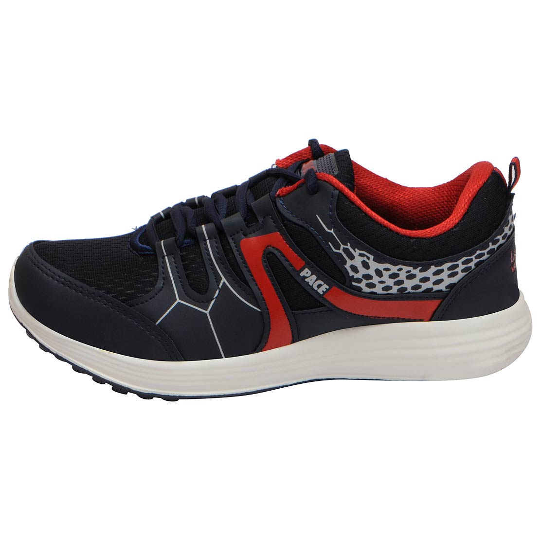 Buy Lakhani Pace Energy Men's Navy Red Mesh Sports Running Shoes Online ...