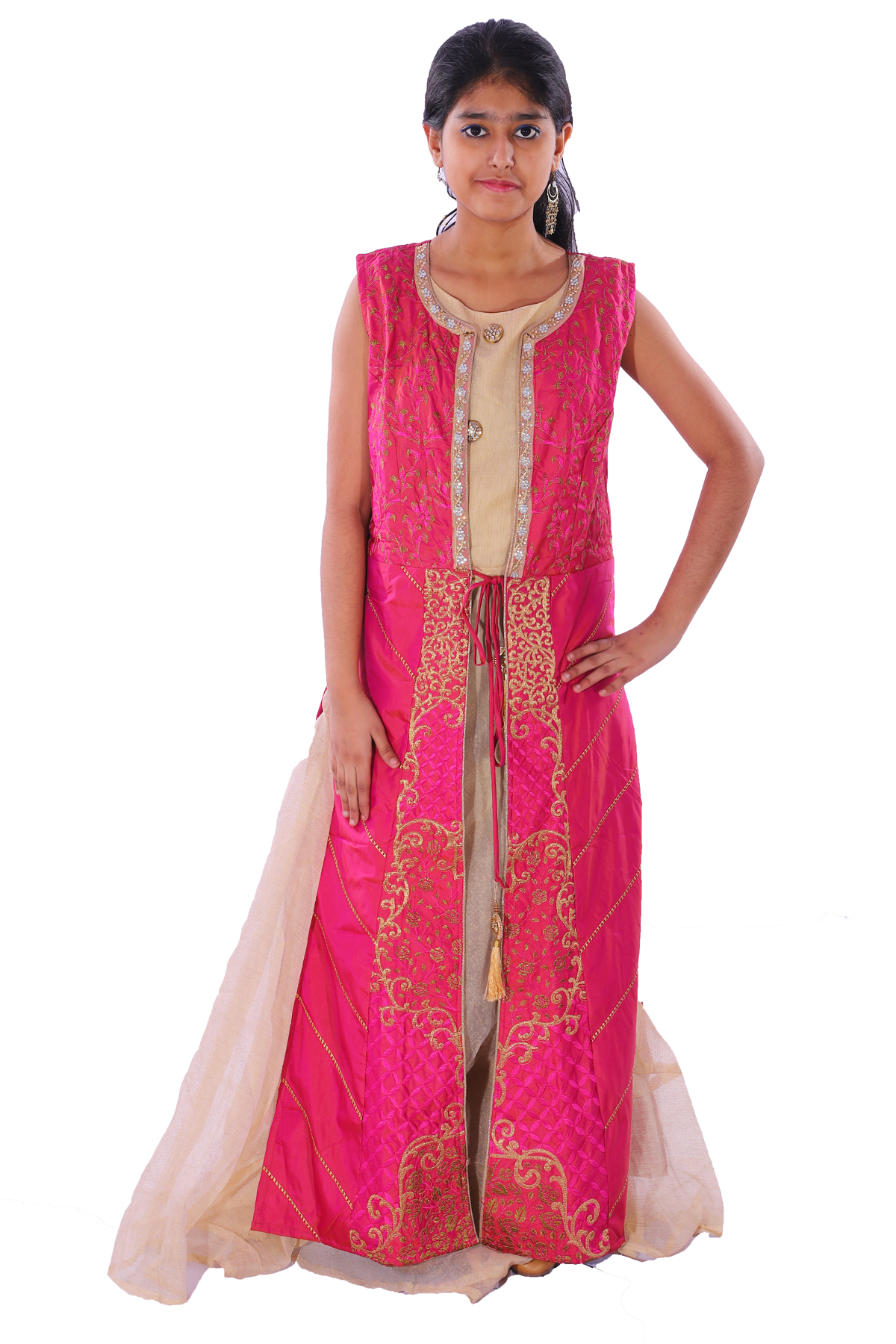 Buy Azad Dyeing Womens Silk Gown Ethnic Wear Embroidered Long Party