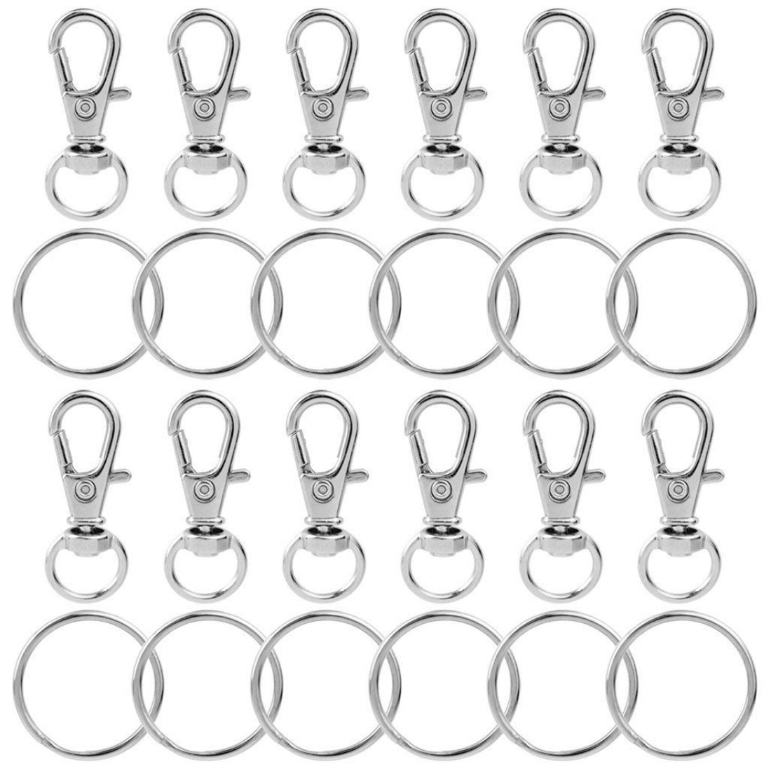 Buy DIY Crafts Lobster Claw Clasps with Keychain Rings(Pack of 100 Pcs