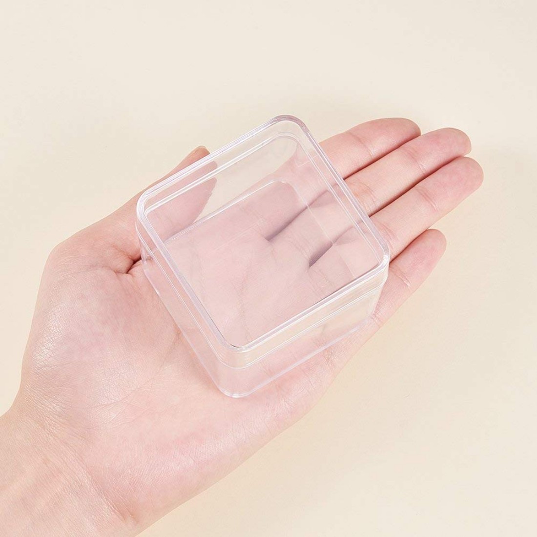 Buy DIY Crafts Square Shape Transparent Storage Container for Small ...