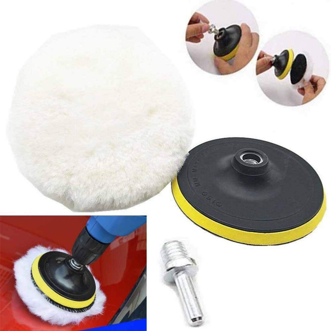 Buy DIY Crafts Wax Polishing Buffing Pad Kit Car Polishing Buffer Set ...