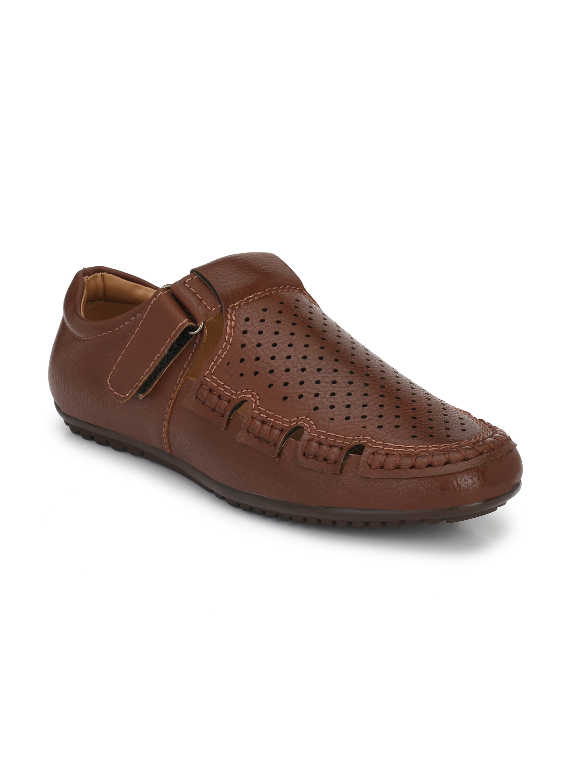 Buy El Paso Men's Brown Synthetic Leather Perforated Designer Casual