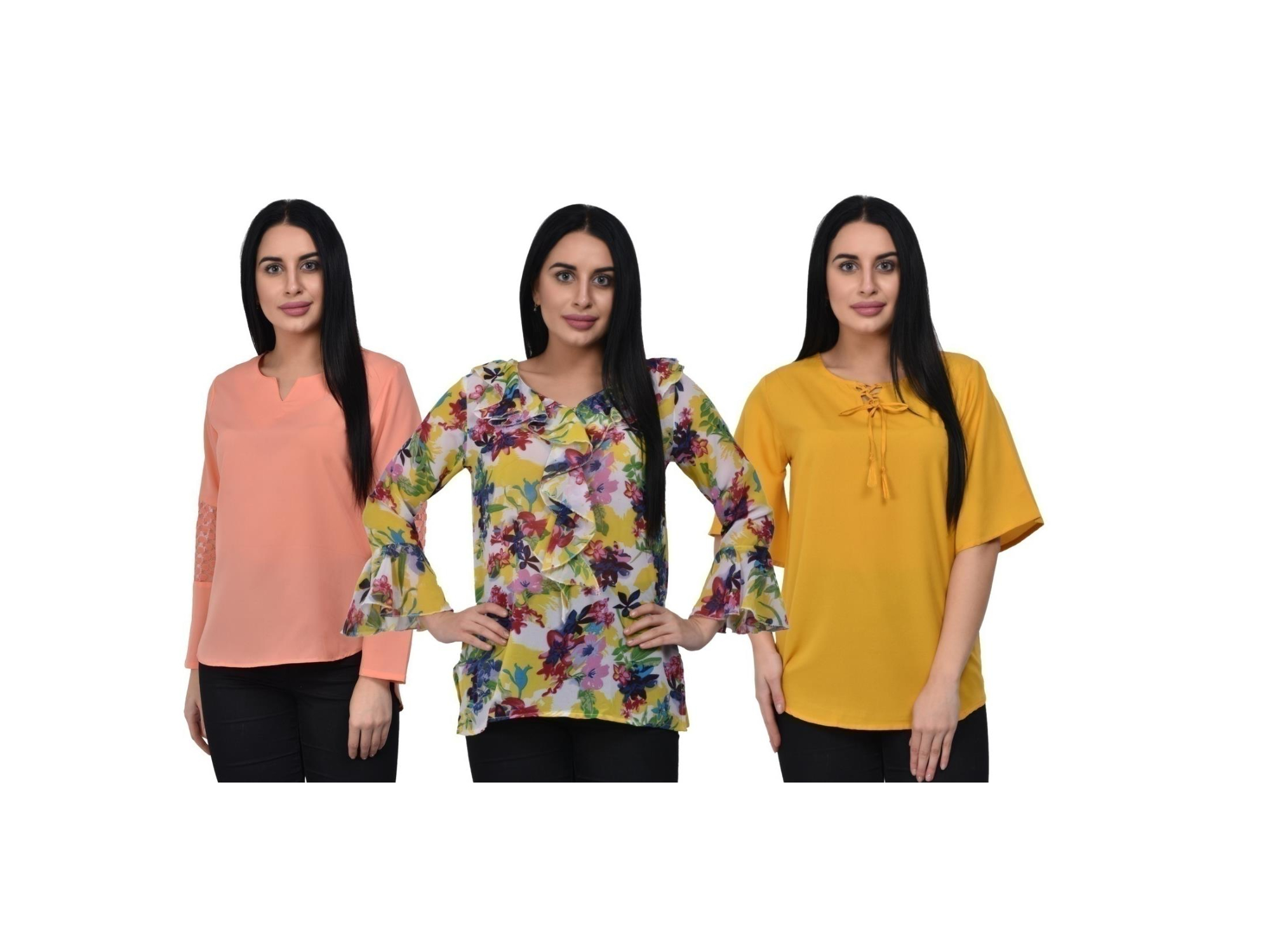 Buy Bloomeri Women's Combo pack of 3 Tops(TOP COMBO8) Online ₹1499