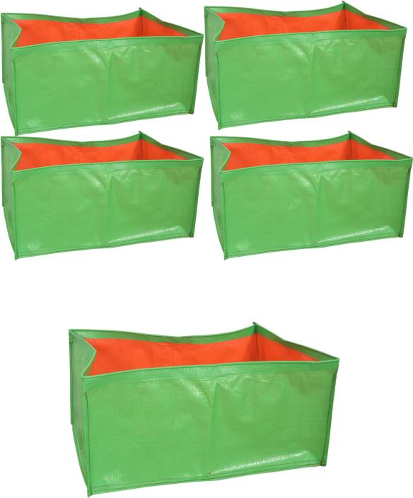 HDPE Grow bags 5 Nos size 18 x 12 x 9 inch Terrace/Kitchen Garden