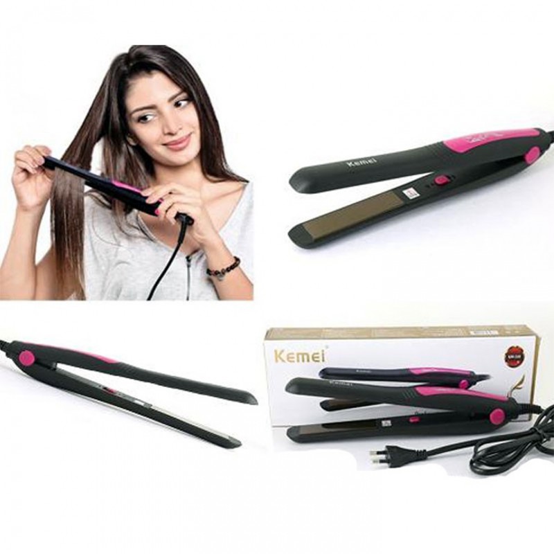 Kemei KM 328 Professional Hair Straightener Pink