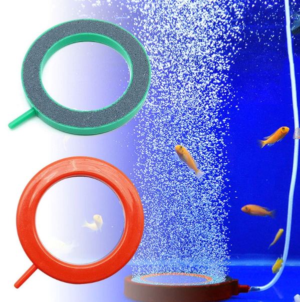 Buy Aquarium Fish Tank Round Air Stone Pump Bubble Disk Oxygen Plate pack of 2 Online ₹350