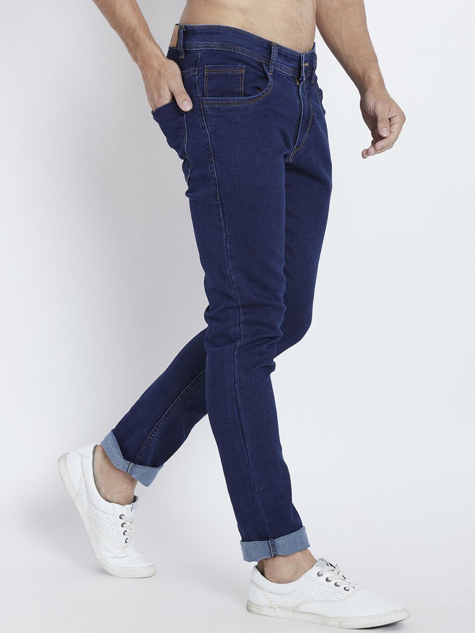 Buy 29K Men Slim Fit Stretchable Dark Blue Jeans Online @ ₹999 from ...