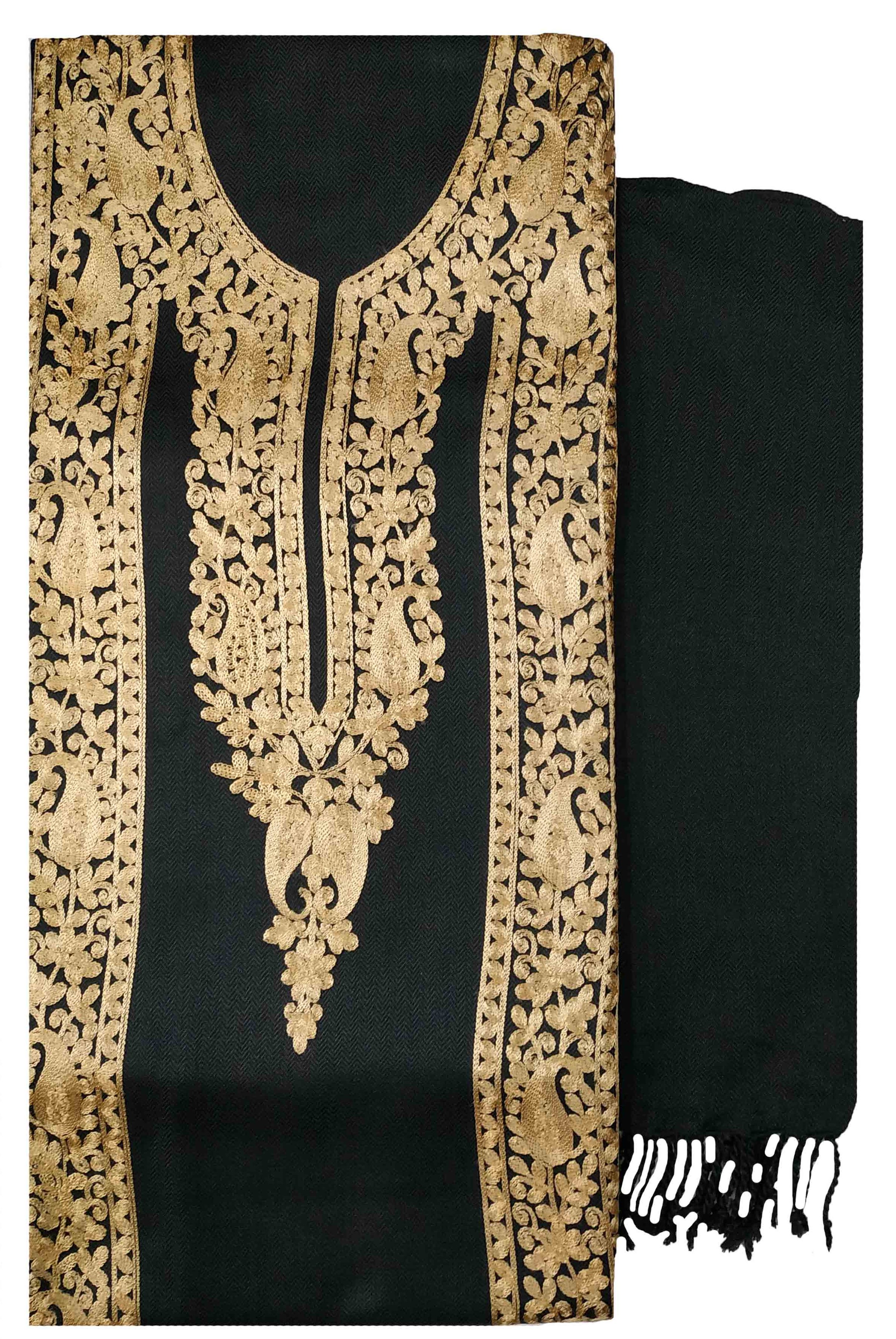 Buy Varun Cloth House Womens Woollen Kashmiri Embroided Dress Material ...