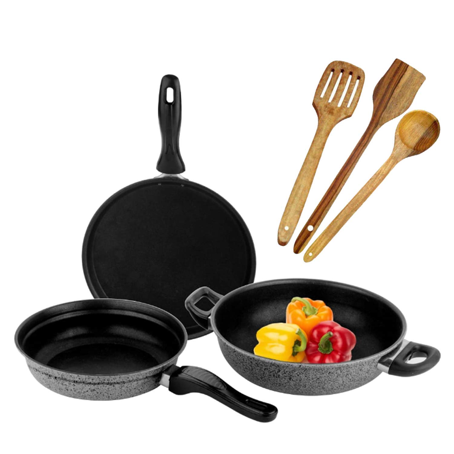Miracle Cookware Buy Milion Miracle Non-Stick Cookware Sets, 6-Pieces Black Grey Online ...