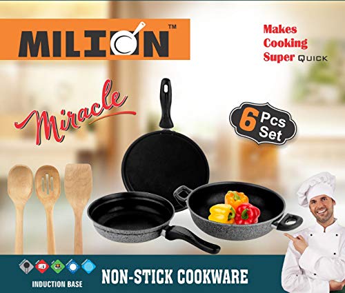 shopclues cookware milion miracle stick pieces sets grey