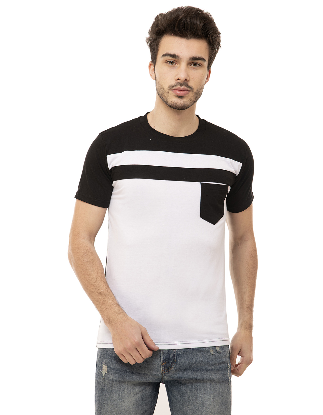 Buy Ample White Casual Men's T-Shirt Online @ ₹345 from ShopClues