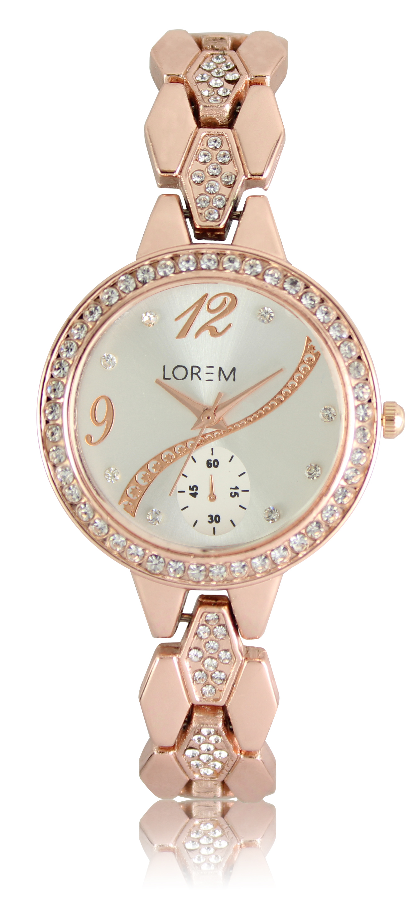LR 215 Coper Rosegold Metal Belt White Dial Coper Rosegold Cash Diamond Watch Women Watch Lorem spryworld spryworld
