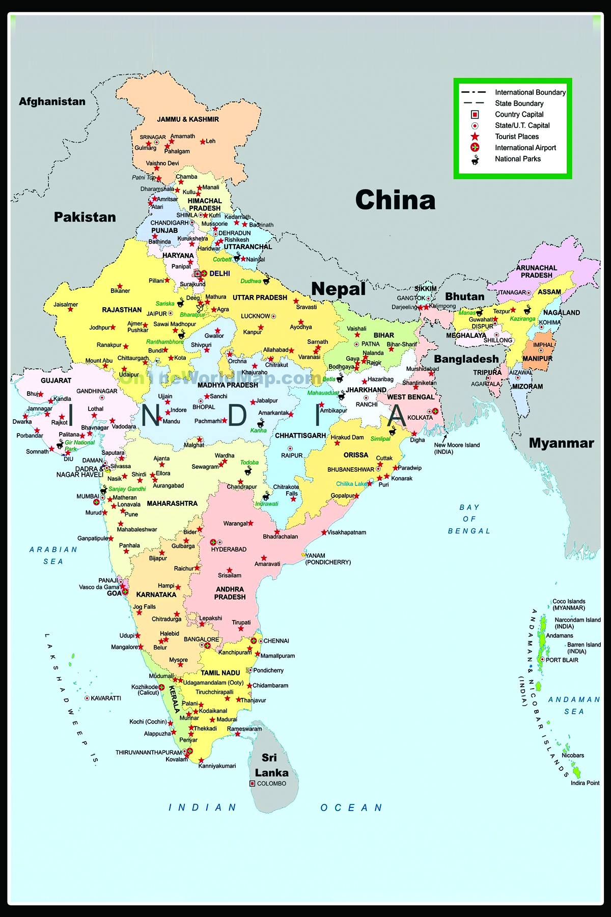 Buy India Map Sticker (Size 45 X 30 cm) Online @ ₹149 from ShopClues