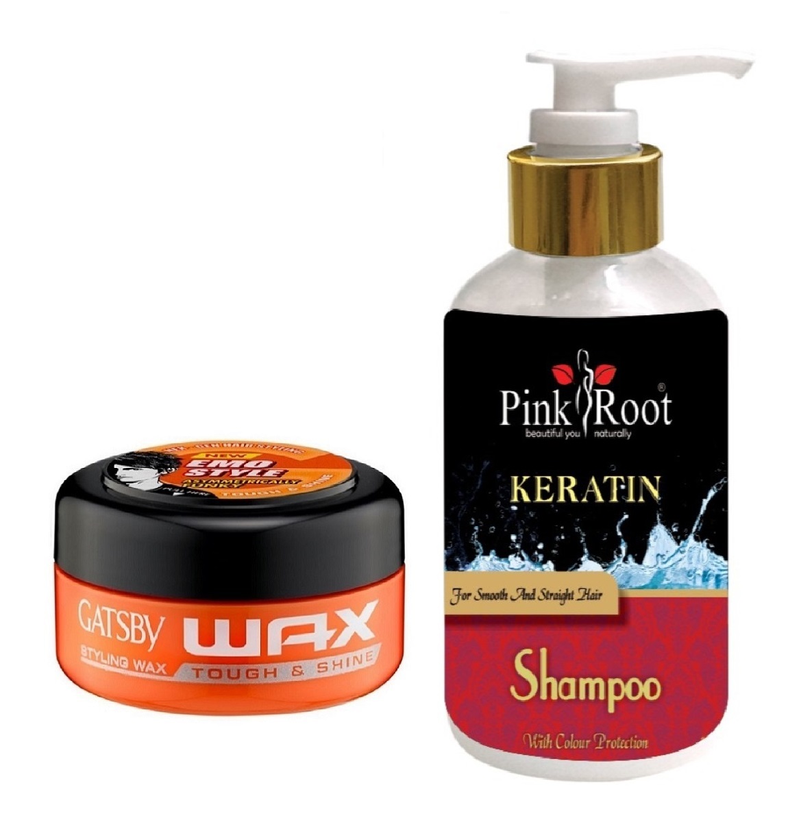 Buy PINK ROOT KERTAIN SHAMPOO 200ML WITH GATSBY TOUGH & SHINE WAX