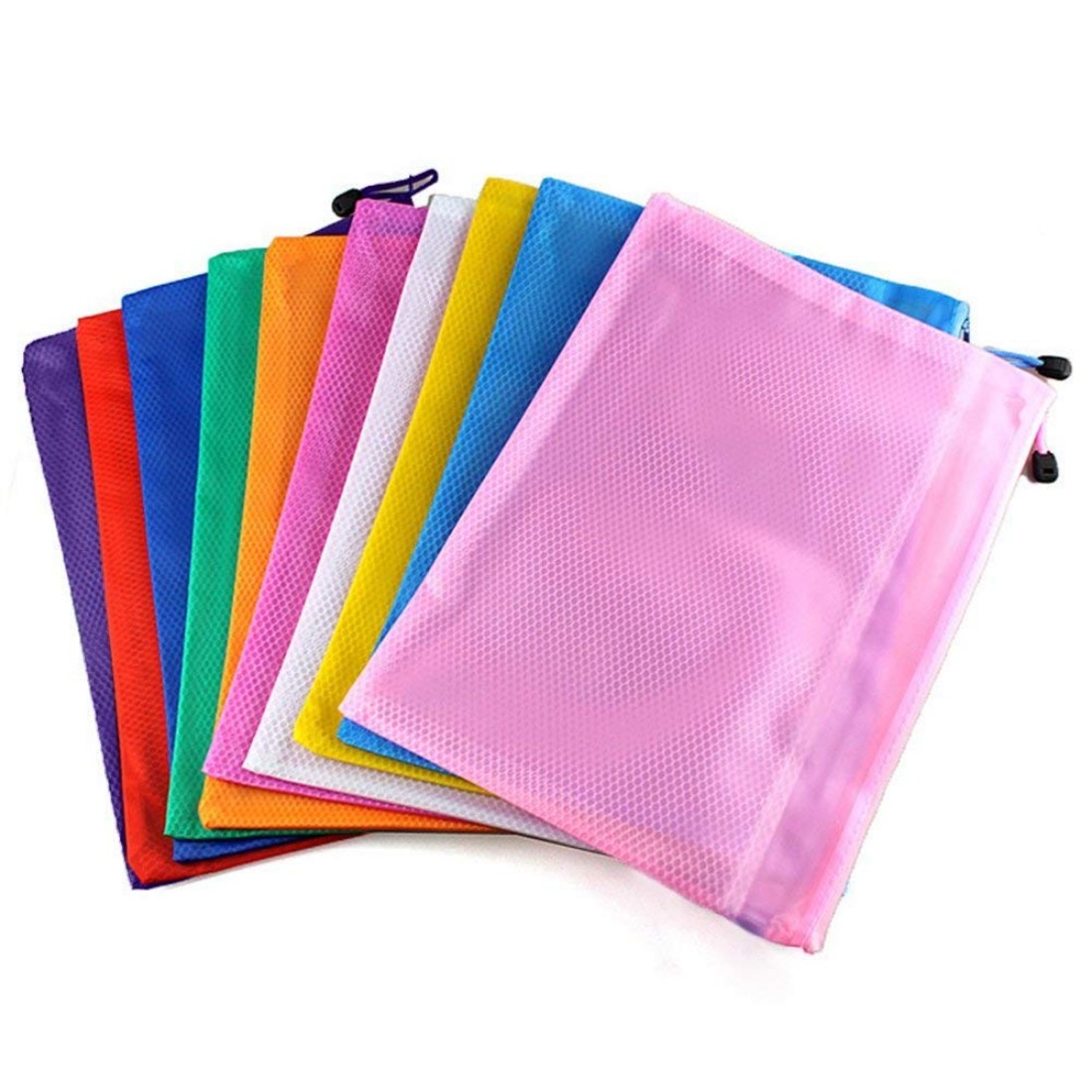 Buy DIY Crafts A4 Zipper File Bags, Double Layers Mesh Envelope