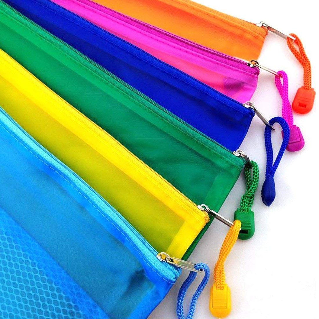 Buy DIY Crafts A4 Zipper File Bags, Double Layers Mesh Envelope