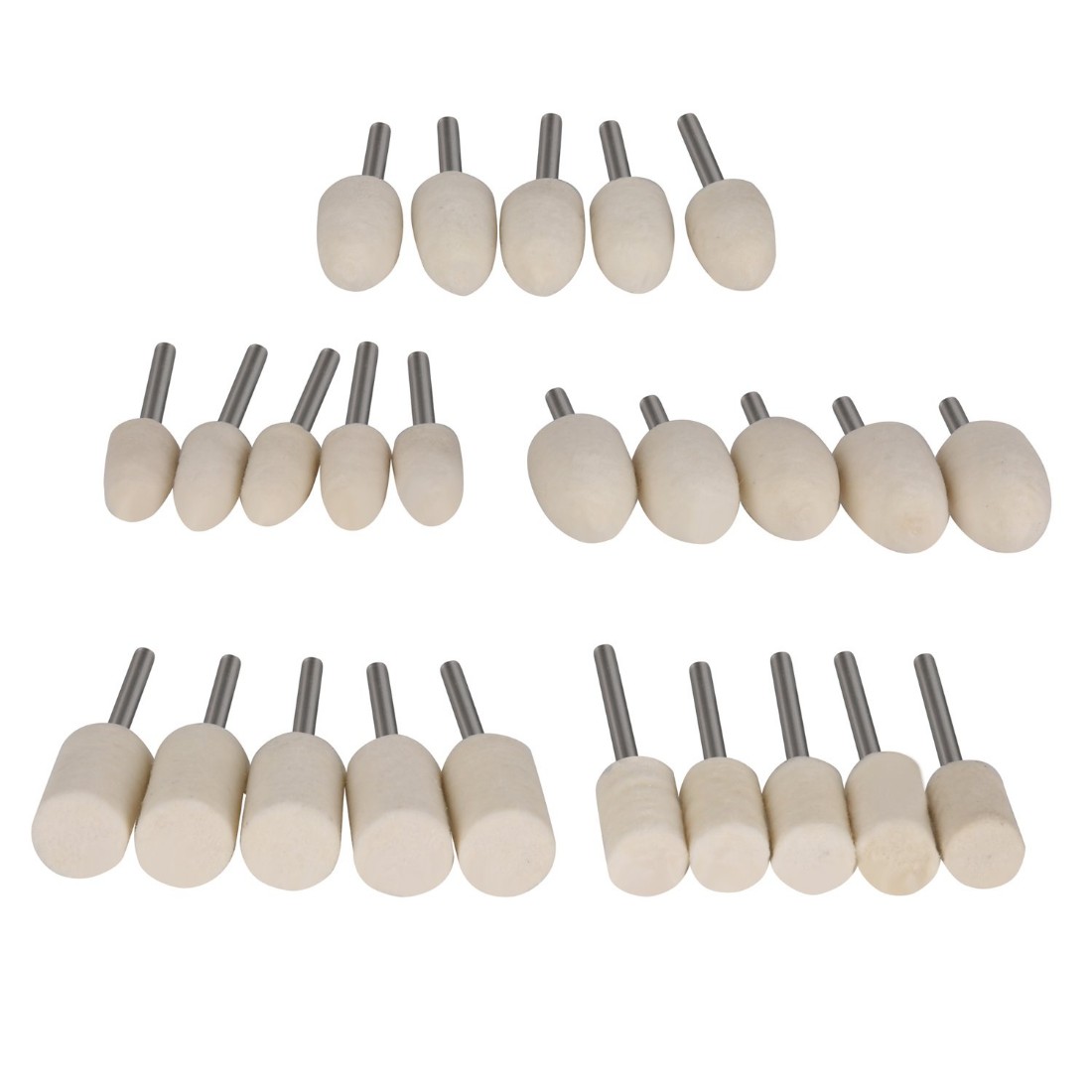 MAYUJIAASE 6mm Wool Felt Mounted Points Conical Polishing Bits Burrs