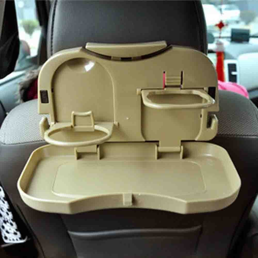 Buy Universal Beige Car Backseat Food Tray with Bottle Cup Buy Universal Beige Car Backseat Food Tray with Bottle Cup