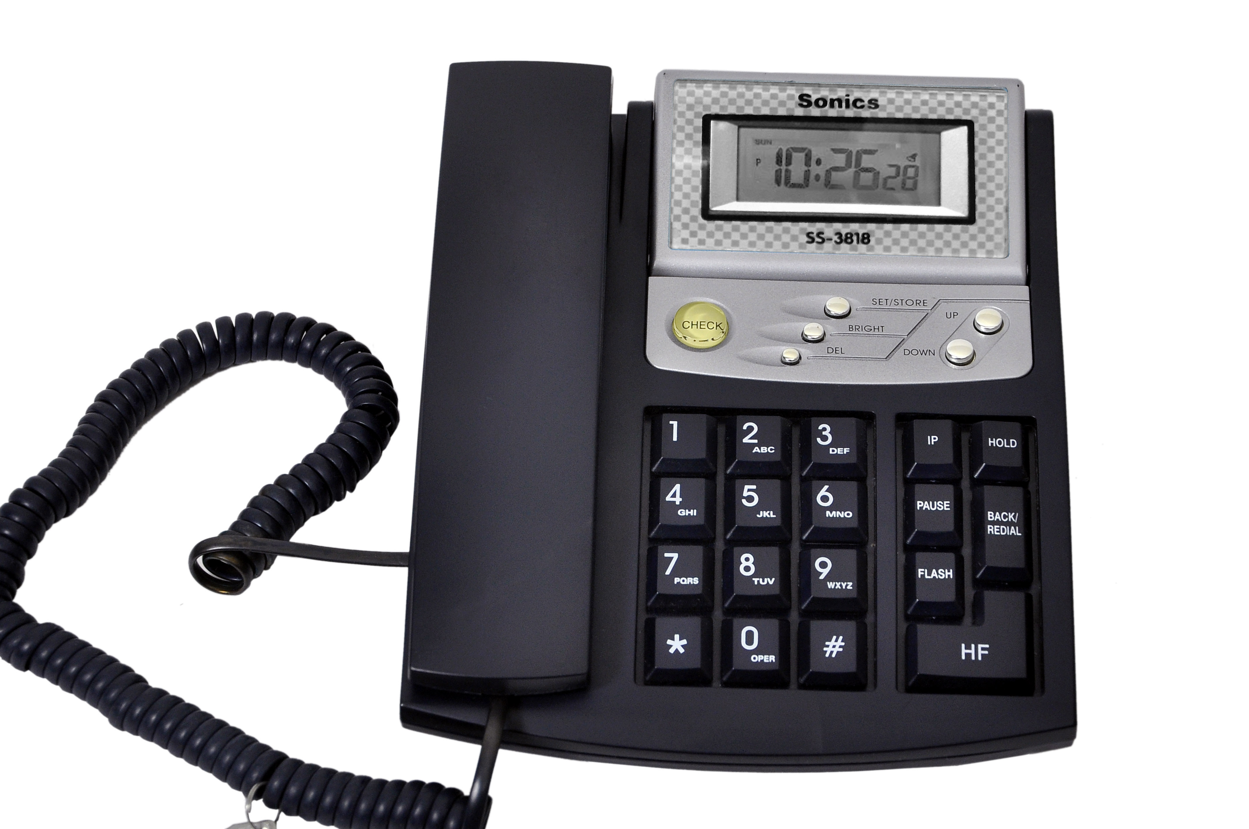 Buy Sonics Hand s Free 2 Way Speaker Phone With LCD Clock SS 3818 