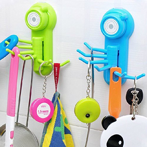 Buy HOMIZE Suction Cup Multipurpose Plastic Wall Hooks for Kitchen ...