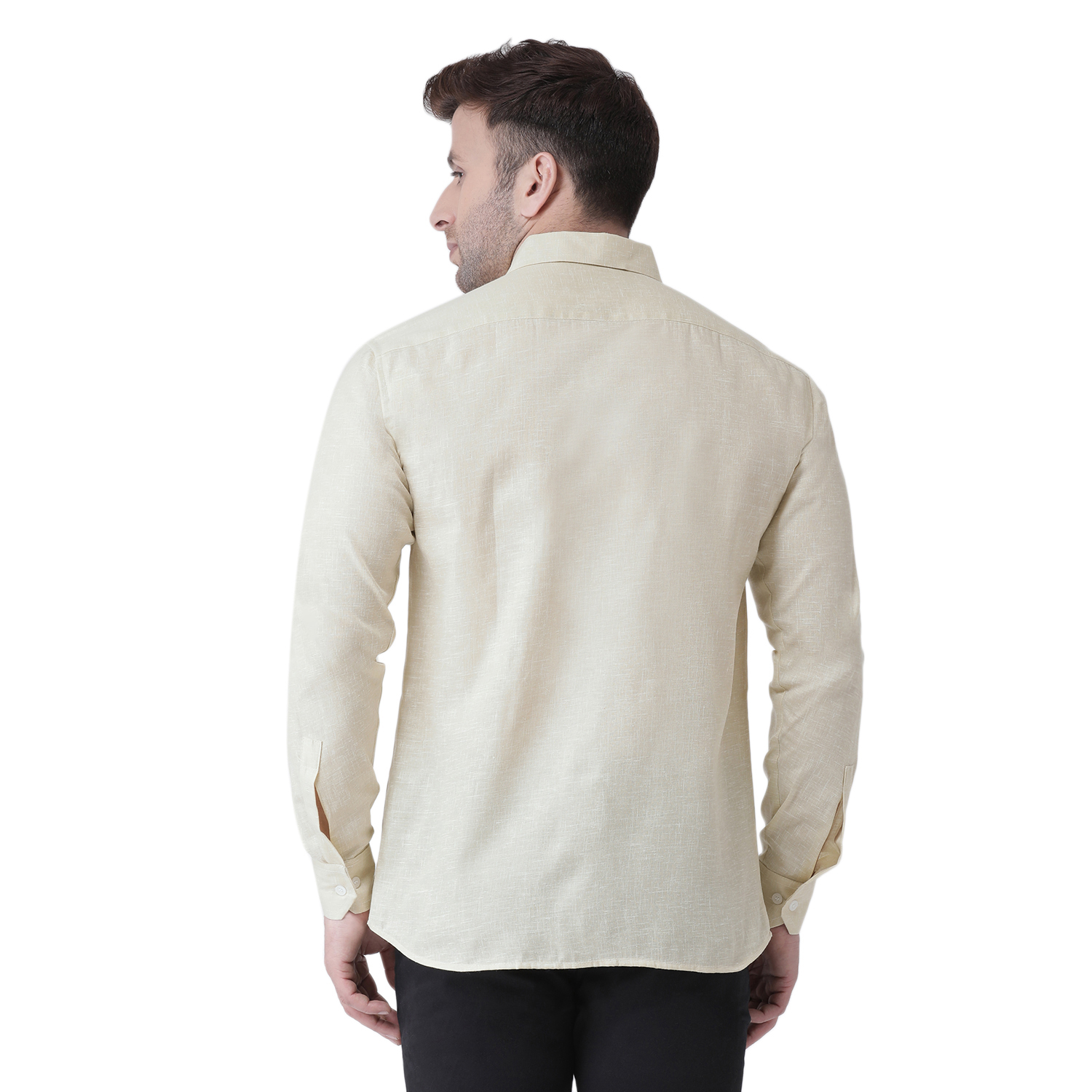 Buy Riag Men's Khaki Linen Full Shirt Online - Get 67% Off