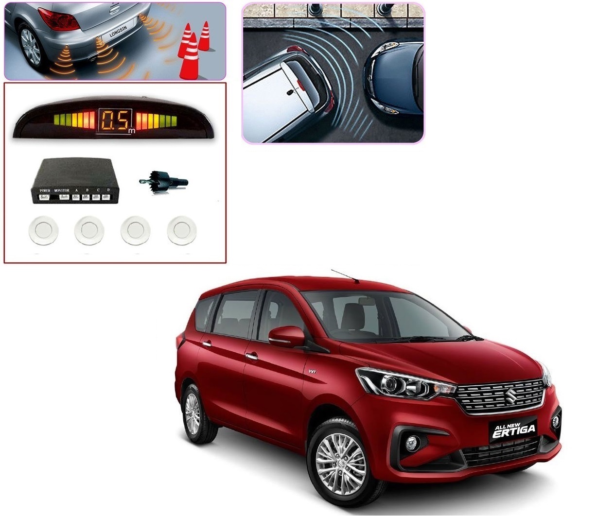 Reverse Parking Camera For Ertiga Price Buy Auto Addict Car White Reverse Parking Sensor With LED Display For