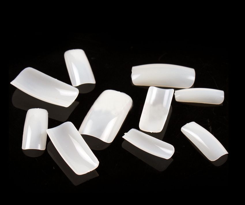 Buy 100Pcs Natural white French Acrylic False Fake Nail Art Fingernail