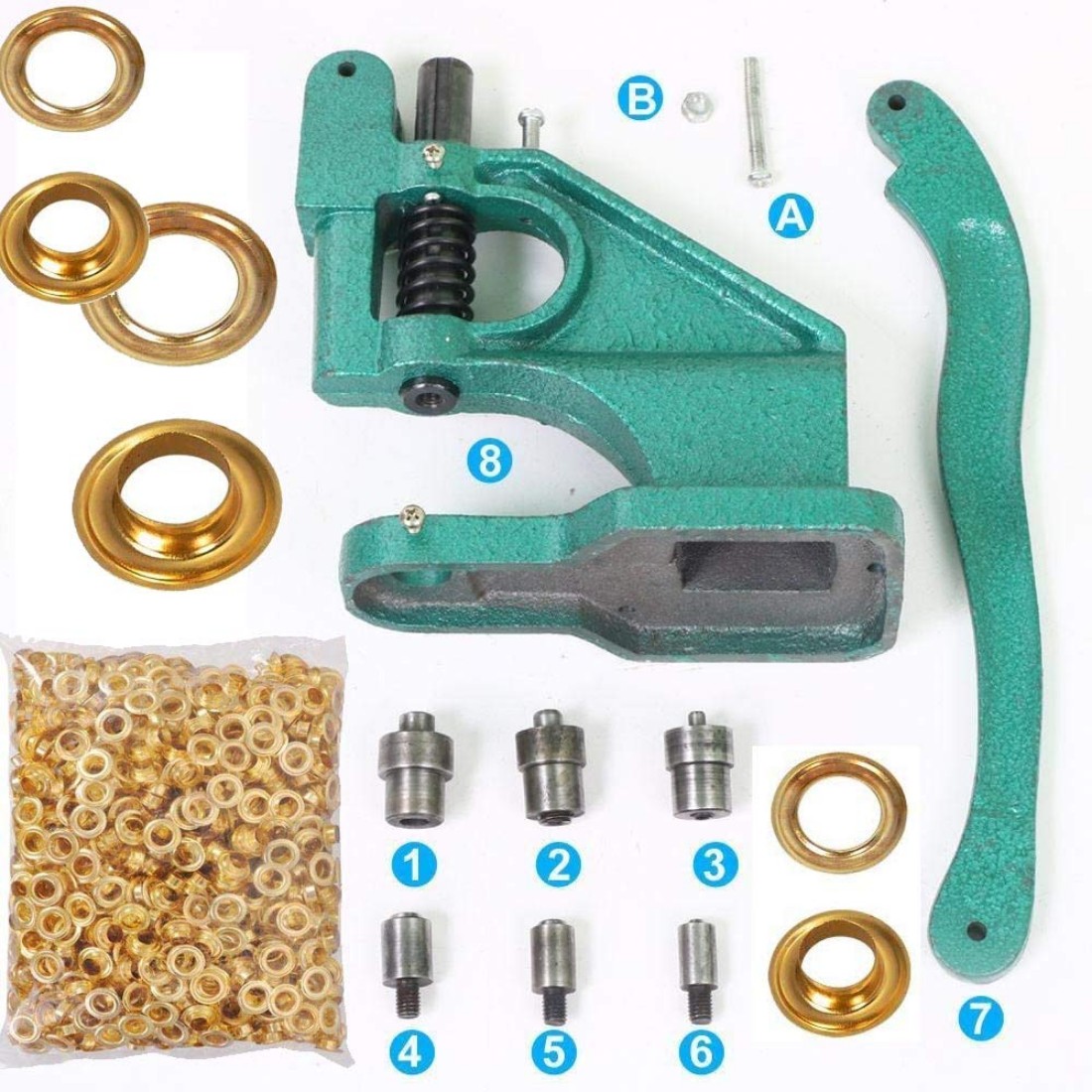 Buy DIY Crafts Hand Grommet Machine 3 Die (#0#2#4) Manual Grommet Press ...