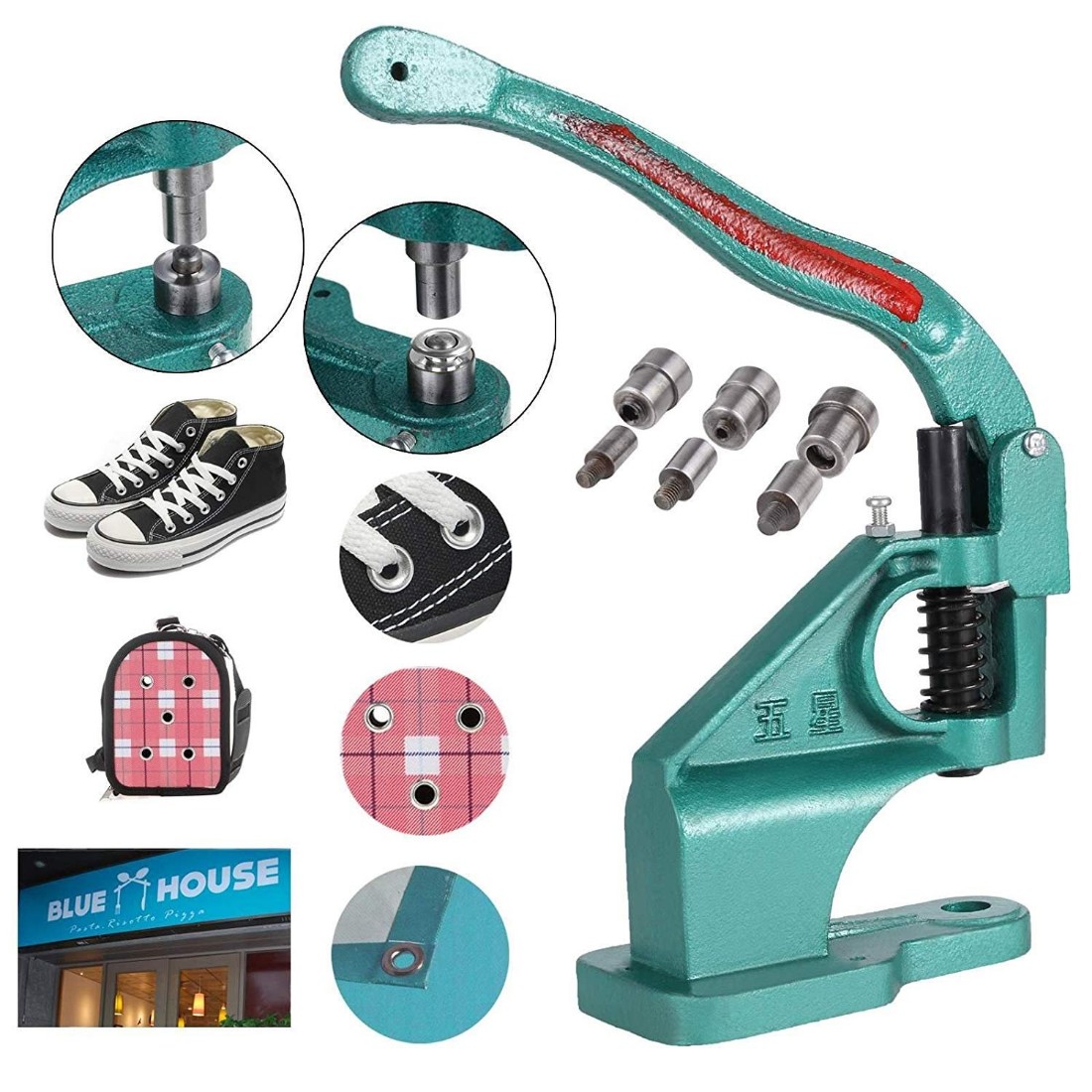 Macchina Per Occhielli A Mano Con Stampo In Acciaio – Punzone Per Installare Rivetti Su Cuoio, Tessuti E Teloni (4mm)