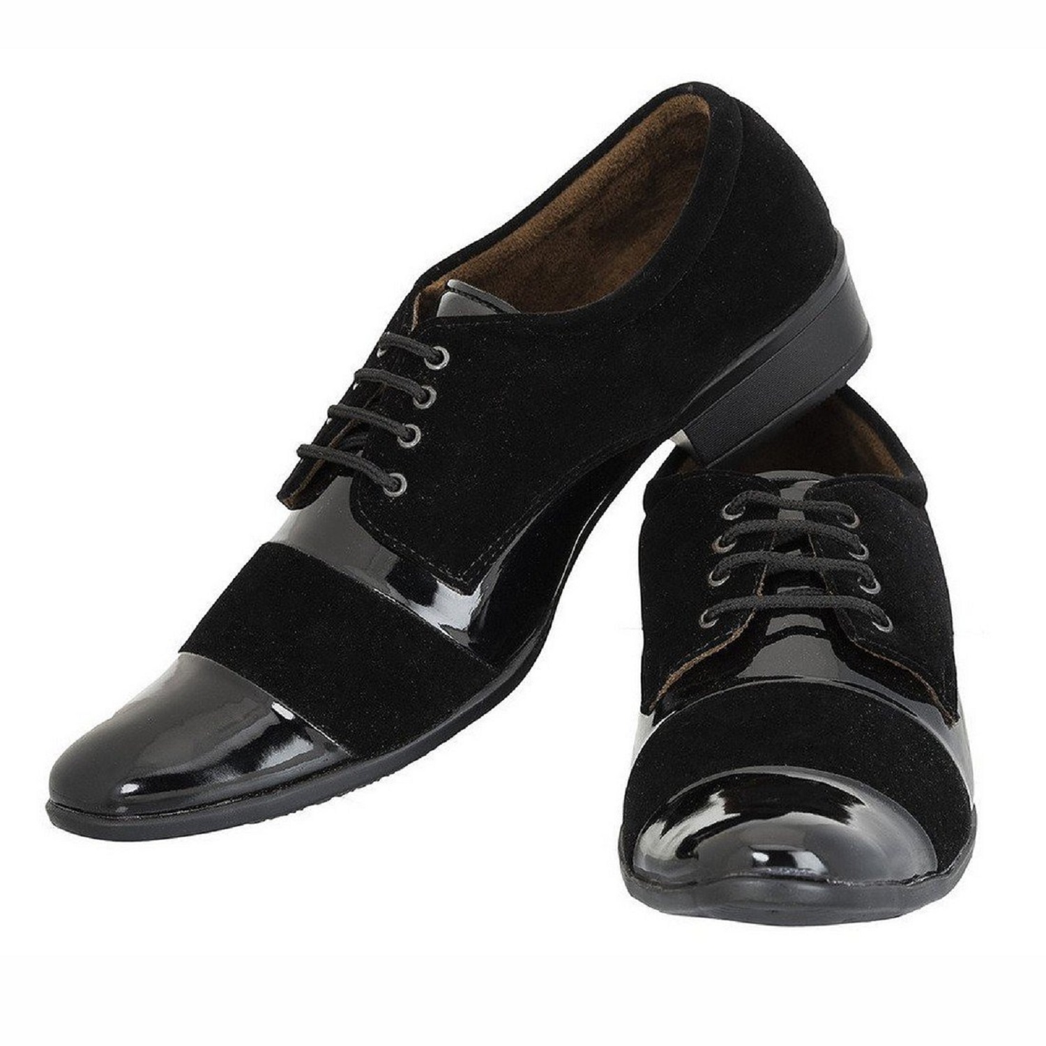 Buy Semana Men's Patent Leather Party Wear Shoes Black Online @ ₹699 ...
