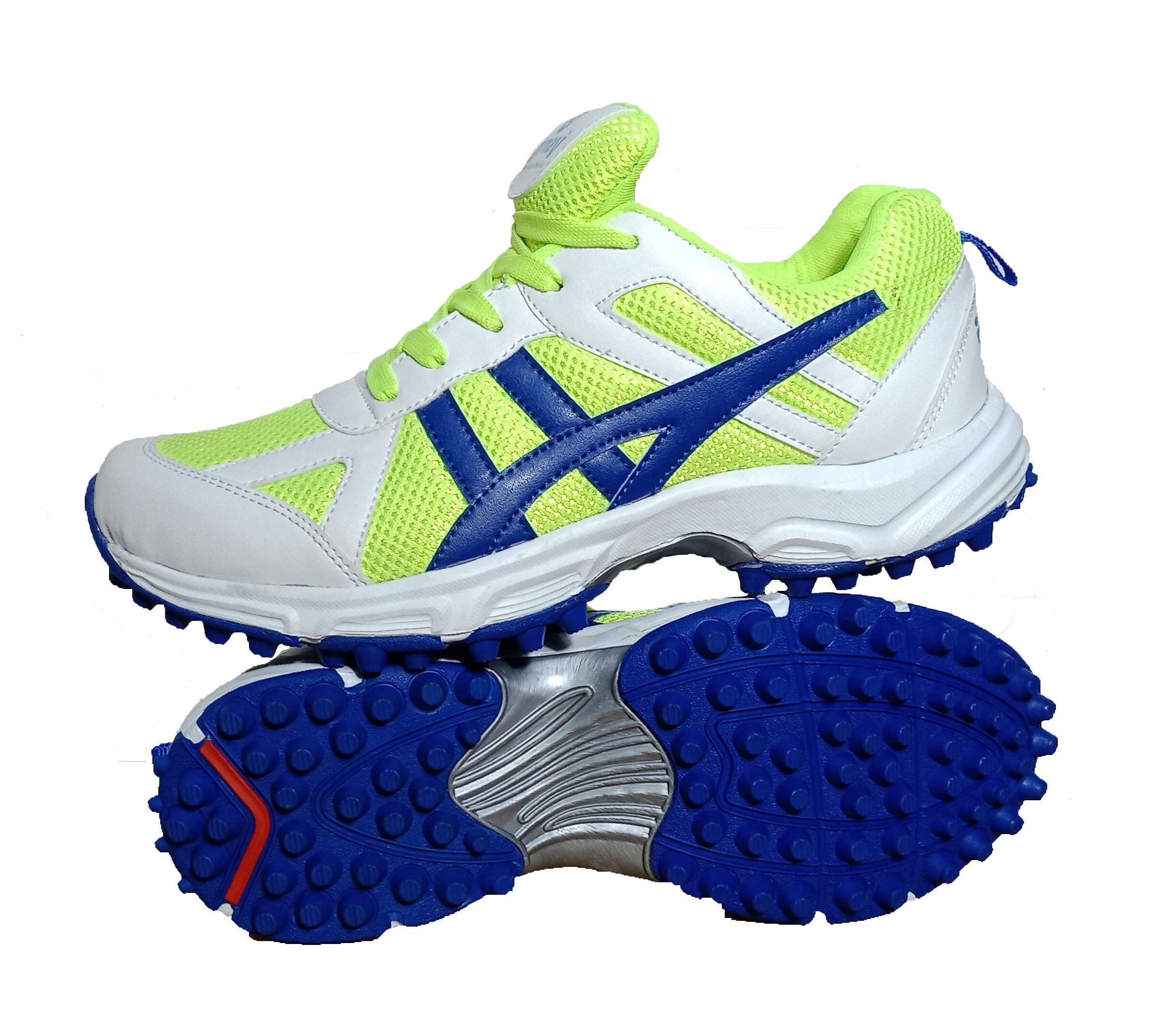 Buy arnav Sports Cricket Shoes With Rubber Spikes/Studs White/Green
