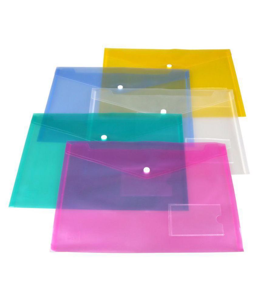 Buy JARANI Clear Button File Bag, A4 Document Envelope Folder and Legal ...