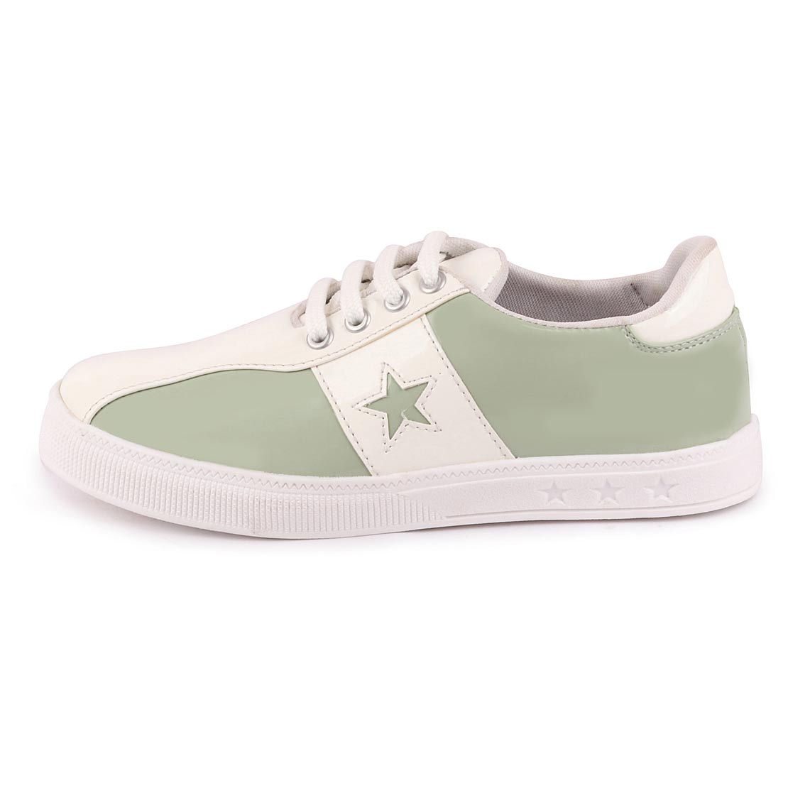 womens green and white trainers