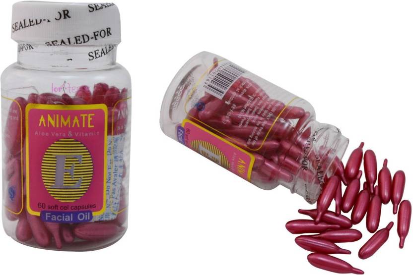 Buy Animate Animate 60 Vitamin E Facial Capsules Oil combo pack Online