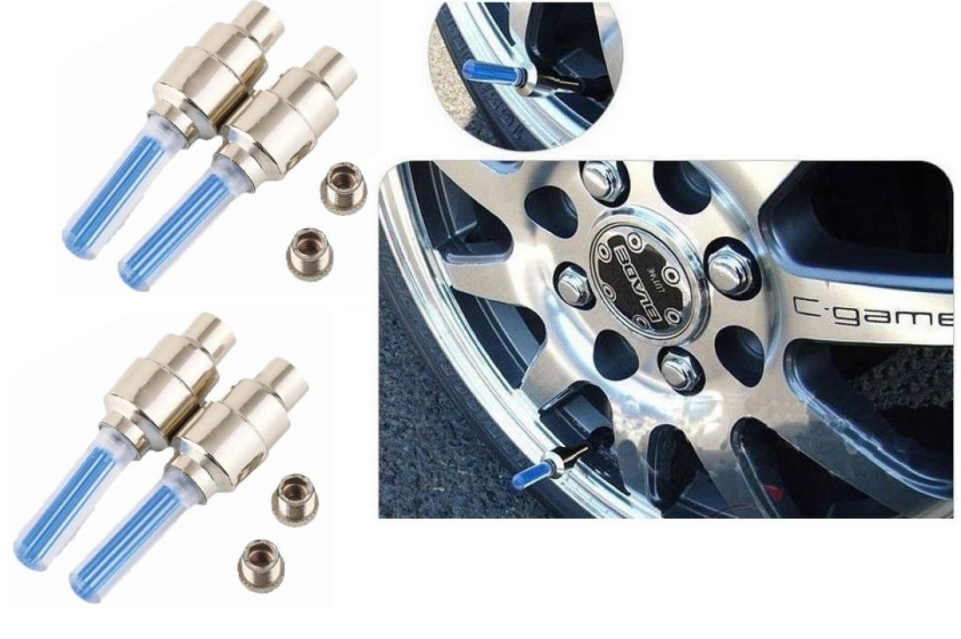 Buy Auto Addict Car Tyre Valve Cap with Blue Motion Sensor Set of 4 Pcs
