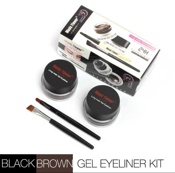 Buy Music Flower Gel Eyeliner Black and Brown Online ₹155 from ShopClues