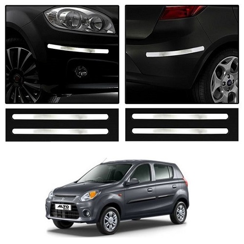 Buy Trigcars Maruti Suzuki Alto 800 Car Chrome Bumper Scratch Potection