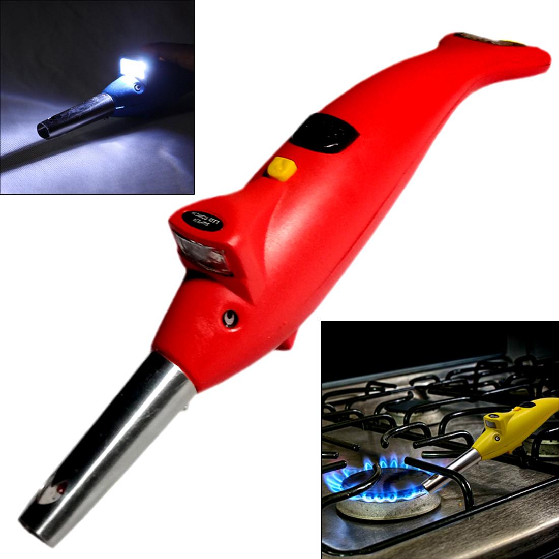 Buy 2 In 1 Battery Powered Electronic Dolphin Shape Non-Stop Spark Kitchen Gas Lighter With 