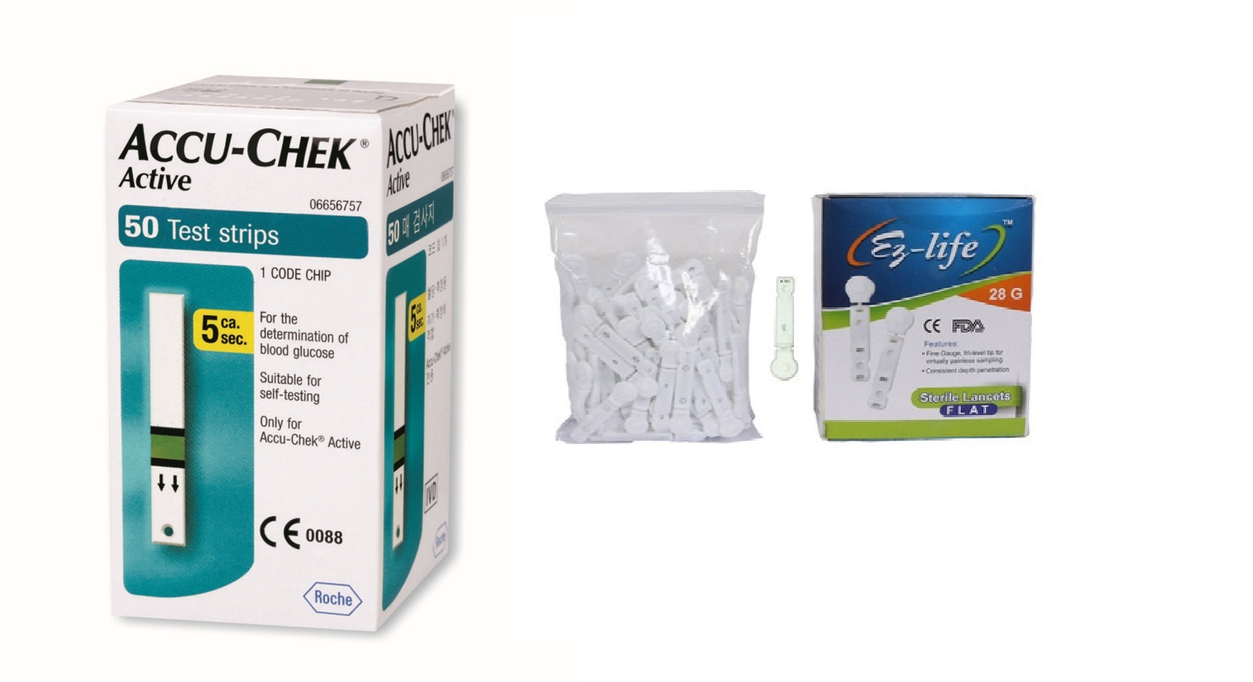 Buy AccuChek Active 50 Strips+100 Flat Lancets Expiry June 2019 Online ₹810 from ShopClues