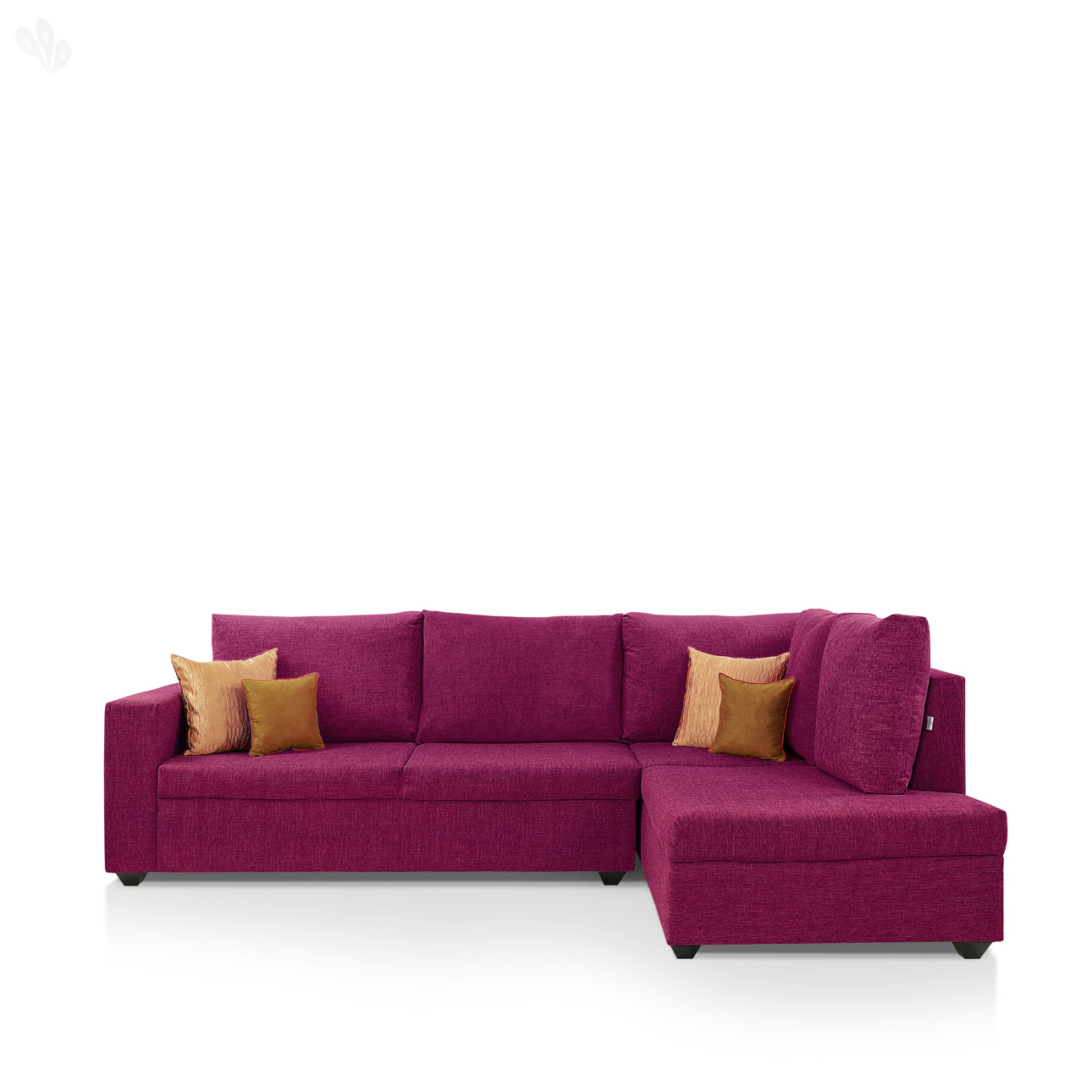 Buy Earthwood Lounger Sofa L Shape Design with Magenta Fabric