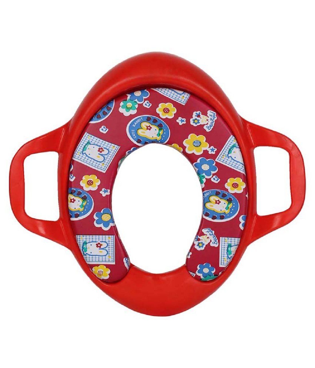 Buy Cushioned Baby Toilet Training Potty Seat With Handles (Red) Online