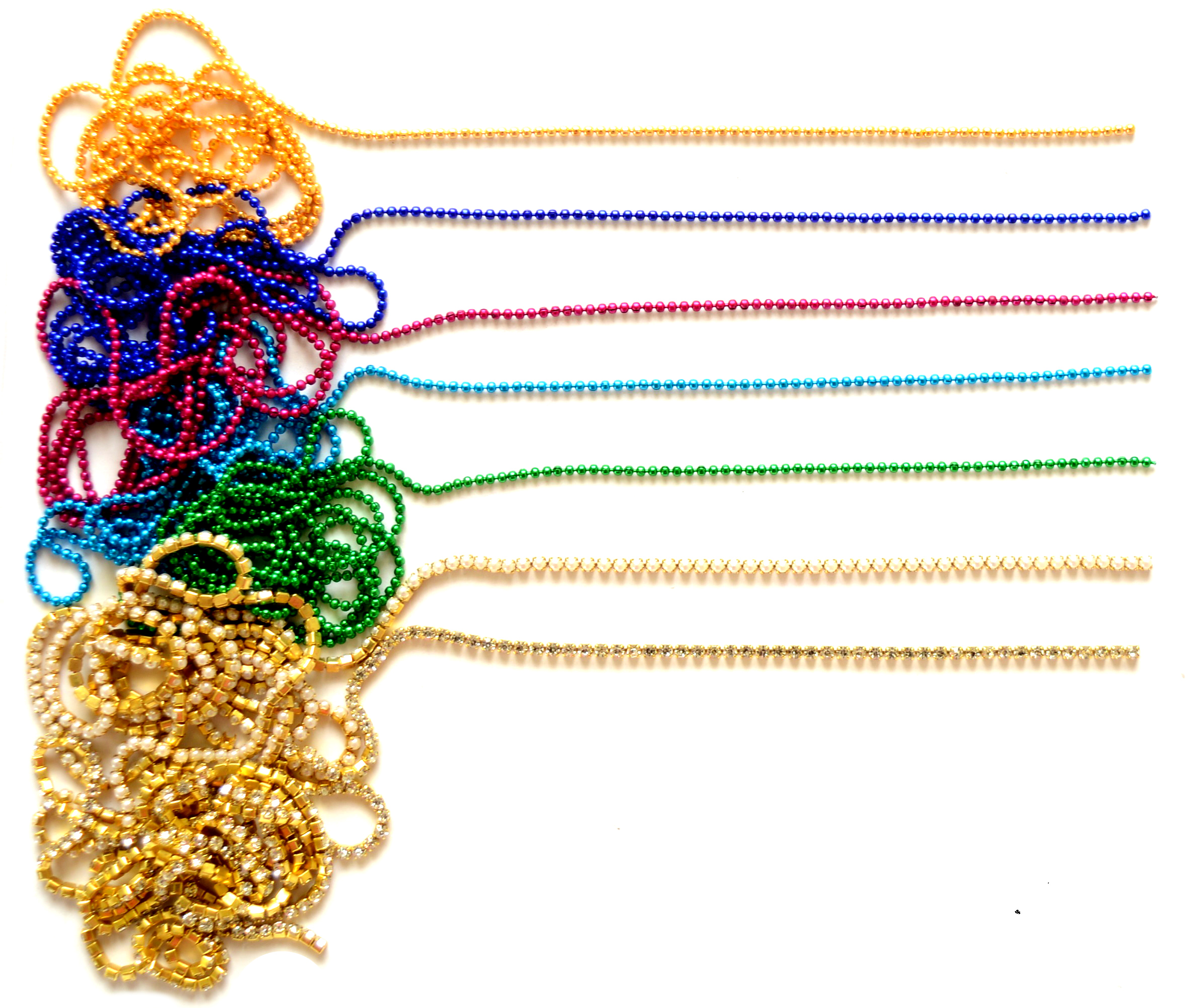 Buy Colored Ball chains/Stone Chain/Pearl Chain For Jewellery Making