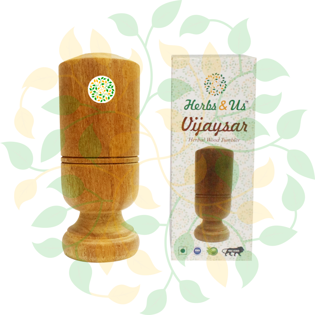 Buy Vijaysar Herbal Wood Glass Tumbler for Diabetes and Blood Sugar(1