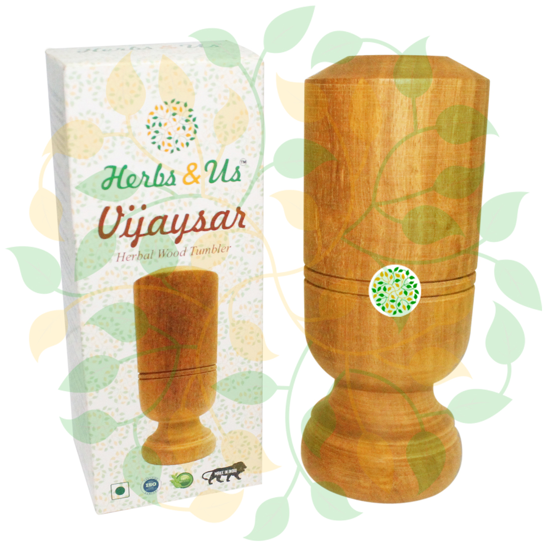 Buy Vijaysar Herbal Wood Glass Tumbler for Diabetes and Blood Sugar(1